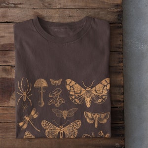 Moths and Mushrooms Tshirt, Moths Tshirt, Grunge Clothing, Cottagecore Shirt, Goblincore Clothing, Fairycore Clothing, Indie Clothing