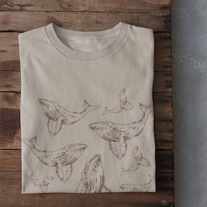 Vintage 90s Shirt, Sea Animal Tshirt, Retro Ocean Nature Whale Shirt, Sealife Gifts, Crustaceancore Ocean Dolphin Shirt, Unisex Adult Tee
