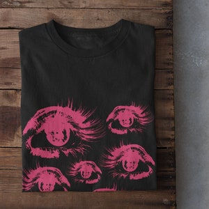 Pastel Goth Eyes Shirt, Alt Clothing, Vaporwave Grunge Clothing, Punk Clothes, Gothic Harajuku Shirt, Dark Academia, Mall Goth Clothes,