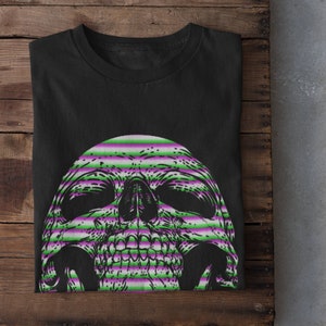 Glitch Skull Tshirt - Etsy