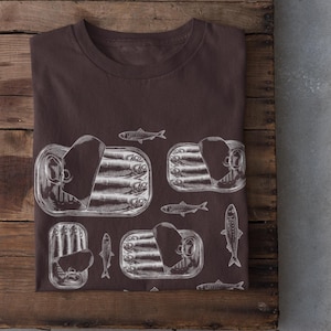 Sardines Shirt, Sea Animal Tshirt, Retro Ocean Nature Tattoo Shirt, Sealife Gifts, Crustaceancore Ocean Dolphin Shirt,Cool Tees,Fish T-shirt