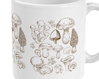 Mushroom Mug,Foraging Gifts,Cottagecore Gifts, Nature Mug, Mushroom Gifts, Forest Mug, Trippy Gifts, Mushrooms Mug, Gift For Forager