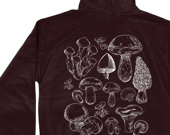 Mushroom Hoodie, Foraging Hoodie, Grunge Clothing, Cottagecore Hoodie, Nature Lover Hoodie, Fungi Hoodie, Goblincore Hoodie, Foraging Gifts