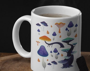 Mushroom Mug,Foraging Gifts,Cottagecore Gifts, Nature Mug, Mushroom Gifts, Forest Mug, Trippy Gifts, Mushrooms Mug, Gift For Forager