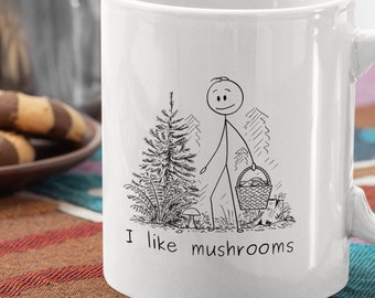 Mushroom Mug, Foraging Gifts, Fungi Mug, Gift for Mushroom Lovers, Mushroom Hunting Gifts, Mushroom Hunter Mug, Gift For Him, Gift for Her