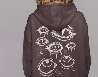Y2k grunge-hoody, grunge-kleding, esthetische hoodie, Witchy-hoody, Fairycore, pastelgoth, Cottagecore Goblincore-kleding, alternatieve kleding