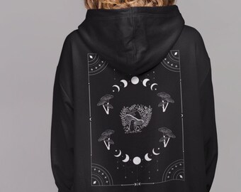 Himmlischer Pilz Hoodie,Grunge Kleidung,Grunge Fairycore,Pilze Hoodie,Alt Kleidung,Goblincore Kleidung,Witchy Kleidung,Fee Grunge