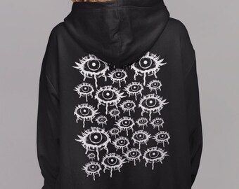 Grunge Clothing Eyes Hoodie,Alt Clothing,Goth Hoodie,Mall Goth,Trad Goth,Pastel Goth,Alt Hoodie,Dark Academia,Grunge Clothes,Punk Clothes