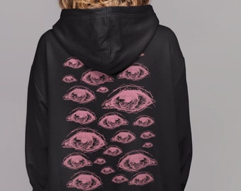 Eyes Hoodie, Grunge Hoodie, Festival Hoodie, Horror Goth Hoodie, Pastel Goth, Mall Goth, Dark Surreal Hoodie, Occult Clothing, Clowncore