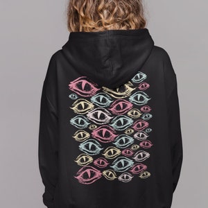 Eyes Hoodie, Grunge Hoodie, Festival Hoodie, Horror Goth Hoodie, Pastel Goth, Mall Goth, Dark Surreal Hoodie, Occult Clothing, Clowncore