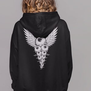 Pastel Goth Eyes Hoodie, Soft Goth Hoodie, Soft Grunge, Kawaii Goth, Mall Goth, Harajuku, Egirl Clothing, Y2k clothing, Grunge Clothing
