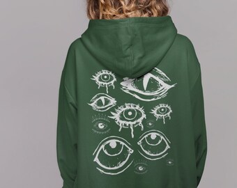 Y2k Fairy Grunge Green Hoodie, Pastel Goth Clothing, Alt