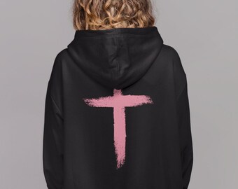 Pink Cross Goth Hoodie,Pastel Goth Clothing,Clowncore Clothing,Kawaii Goth,Emo Clothing,Goth Clothes,Pastel Halloween,Grunge Hoodie
