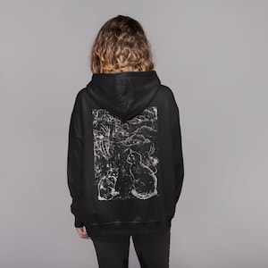 Grunge Clothing Cat Hoodie,Alt Clothing,Mall Goth,Trad Goth,Cat Lover Gifts,Pastel Goth,Gothic Dark Academia,Weird Surreal Hoodies