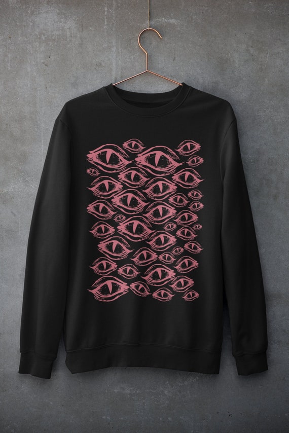 Eyes Sweatshirt,clowncore Clothing,y2k Clothing,weirdcore