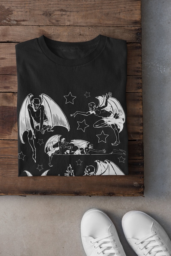 Devil Tshirt, Demon Tshirt, Alt Clothing, Goth Clothing, Horror Tshirt, Occult Clothing, Mall Goth, Unique Gifts, Dark Academia, Grunge