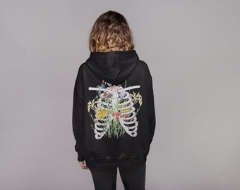 Goth-hoodie, pastelgoth-kleding, hoodie met grunge-ribbetjes, Fairycore-hoodie, gothic kleding, grunge-kleding, soft goth, Dark Academia, Y2k-kleding