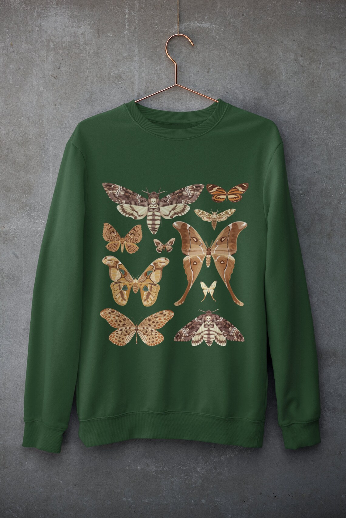 Moth Sweatshirt,luna Moth Lover Gifts,cottagecore Clothing,dark ...