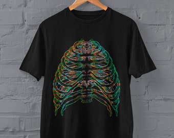 Skeleton Grunge Shirt, Grunge Clothing, Goth Shirt, Alt Clothing, Goblincore Clothing, Pastel Goth Clothing, Whimsigoth, Y2k Fairy Grunge