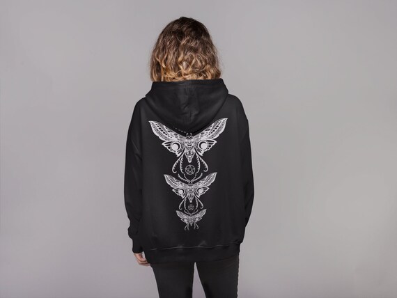 Whimsigoth Clothing, Luna Moth Hoodie, Y2k Fairy Grunge Aesthetic Hoodie, Pastel Goth Clothing, Cottagecore Clothing,Alt Clothing,Goblincore