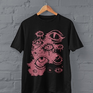 Goth Eyes T Shirt, Grunge Clothing, Alt Clothing, Harajuku Clothes, Alternative Shirts, Pastel Goth Clothing, Goblincore, Dark Cottagecore