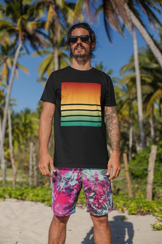 nctwish surf color t-shirt りく　tシャツ Surf Tshirt.surf T Shirt.surfer Sunrise Tshirt.cool Graphic Surf