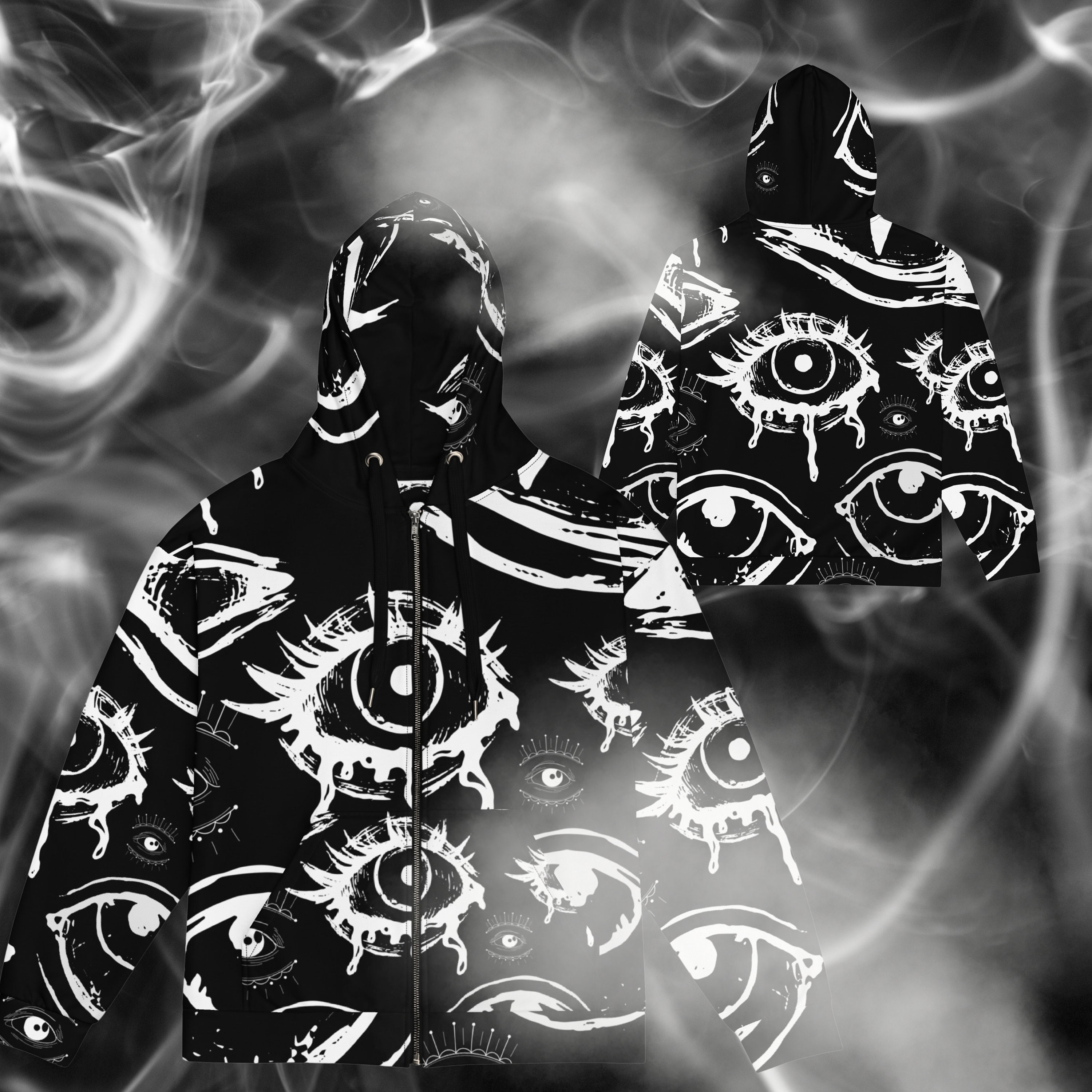 Eyes All Over Print Hoodie,grunge Clothing,alt Clothing