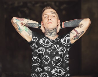 【KOOLOSET】Pigment Face Eye Half Tee Frizmworks OG Pigment Dyeing Half Tee - Charcoal | Wallace