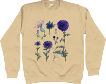 Thistles Botanical Sweatshirt,Wildflower Garden Sweatshirt,Womens Sweater,Plant Lover Gift,Women's Sweatshirts,Plant Sweatshirt,Cottagecore