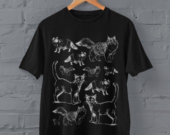 Grunge Clothing Cat T ShirtAlt Clothing,Mall Goth,Trad Goth,Cats Shirt,Pastel Goth,Goth Shirt,Dark Academia,Weird Shirt,Surreal T-shirt,Punk