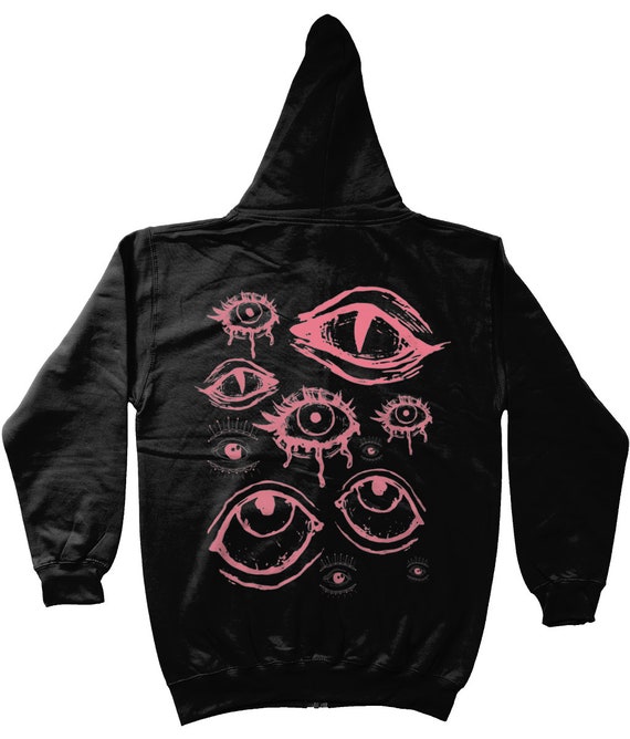 Grunge Zip up Hoodie, Pastel Goth Clothing, Alt Clothing