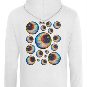 Glitch Eyes Hoodie, Grunge Clothing, Alt Clothing, Harajuku Clothes, Alternative Hoodies, Pastel Goth Clothing, Goblincore, Dark Cottagecore image 4
