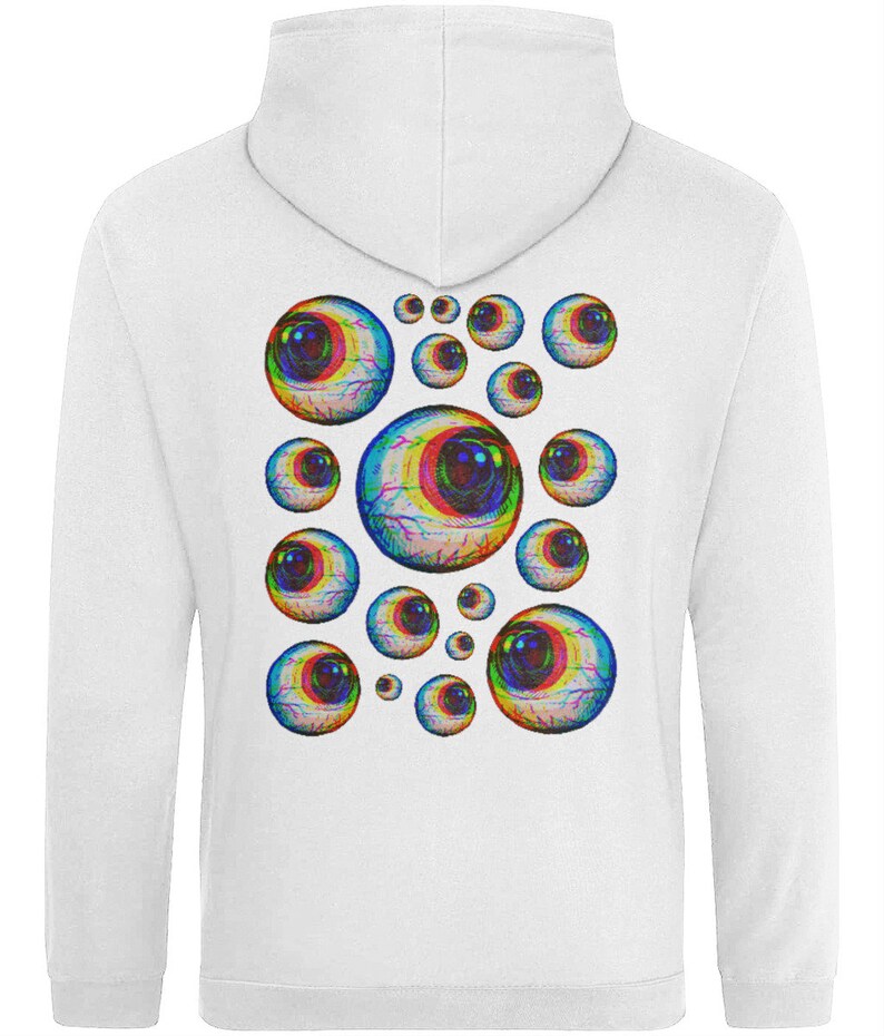 Glitch Eyes Hoodie, Grunge Clothing, Alt Clothing, Harajuku Clothes, Alternative Hoodies, Pastel Goth Clothing, Goblincore, Dark Cottagecore image 4