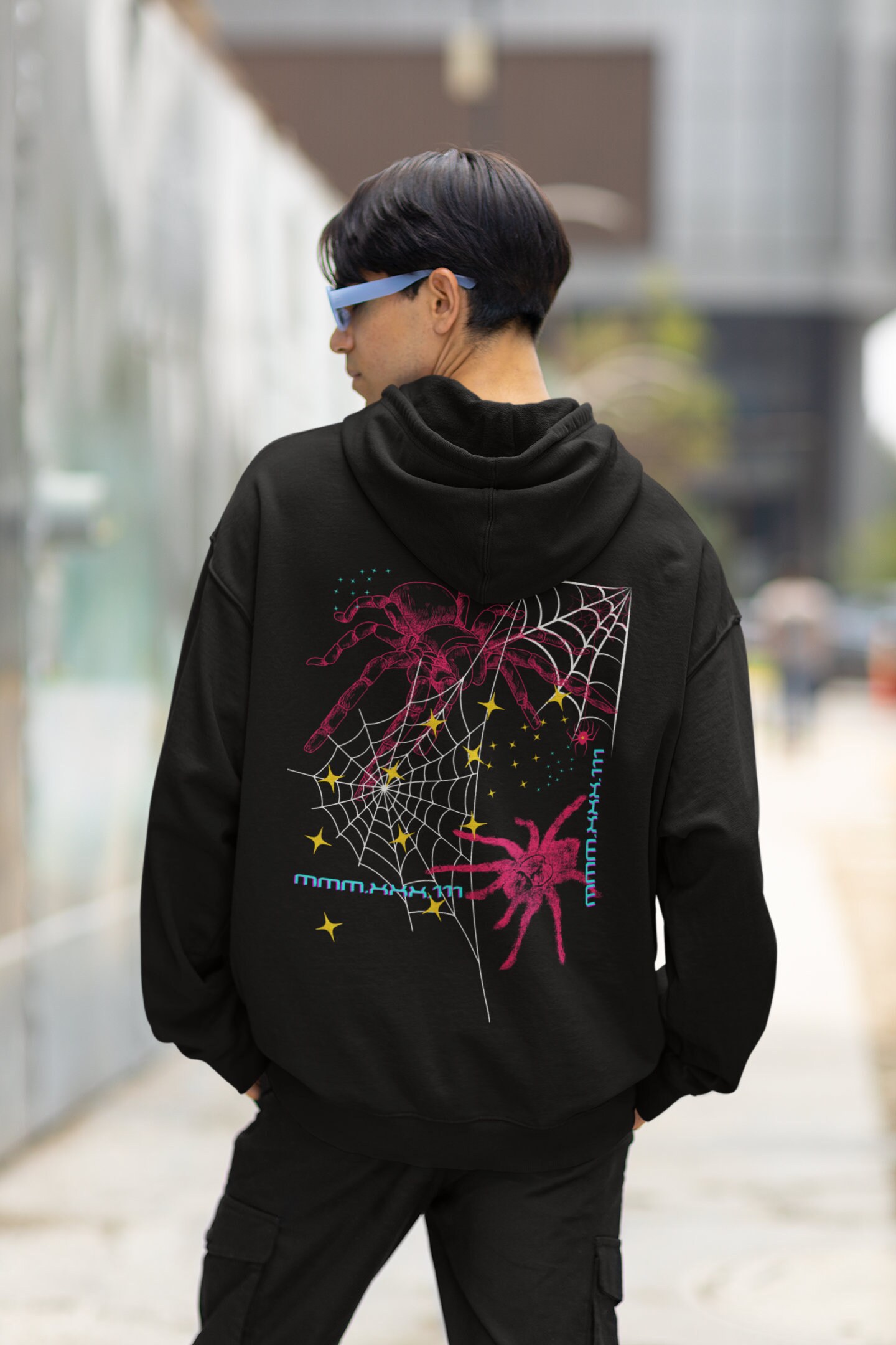 Spider Hoodie, Streetwear Hoodie, Unisex Cyberpunk Hoodie