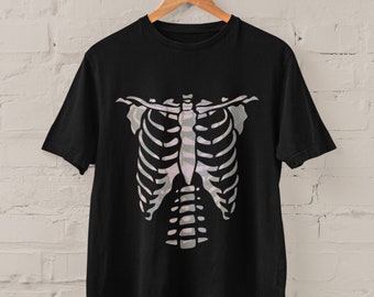 Grunge Clothing, Alt Clothing, Skeleton Ribs Tshirt, Grunge Shirt, Witch Clothing, Mall Goth, Pastel Goth, Trad Goth Clothing, Dark Academia