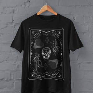サイバーパンク タロット カード T シャツ、クラウンコア ウィアードコア ウェア、トラッド ゴス ウェア、ゴシック ウェア、グランジ ウェア、韓国 ウェア、Y2K ウィムゴス
