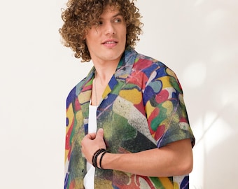 Camisa con estampado psicodélico, top psicodélico de manga corta para festivales, top rave de manga corta, Weirdcore Unhinged Clothing, Original Art Clothes