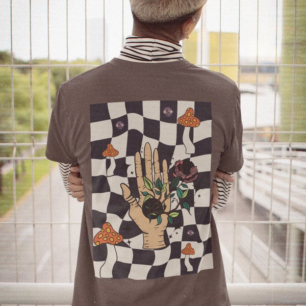 Grunge Mushroom Shirt, Grunge Clothing, Weird Tshirt, Unisex T Shirt, 90s Clothing, Skater T-shirt, Alt Clothing, 90s shirt,Surreal T-shirts