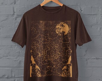 Abstract Art Moon T Shirt, Weirdcore Clothing, Art Shirt, Y2K Grunge Clothing,Fairycore Goblincore Clothing, Witchy Gifts, Alternative Shirt