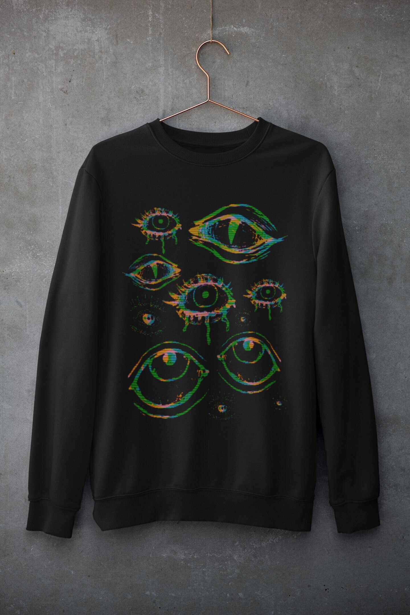 ★Nice Ghost Club★EYE DRAWING SWEAT SHRITS MUSINSA | NICE GHOST CLUB EYE DRAWING SWEATSHIRTS_CHARCOAL