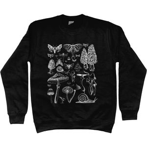 Moletom de cogumelo, suéter de cogumelo, suéter de traça, roupas grunge, roupas cottagecore, suéter fairycore, fungos, estética goblincore imagem 4