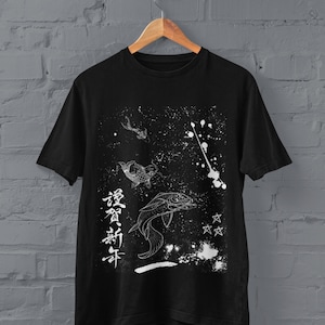 Harajuku Fisch Shirt, Nu Goth Kleidung, Cyberpunk Kleidung, Grunge Kleidung, Egirl Shirt, Streetwear T Shirt, Pastell Goth Kleidung