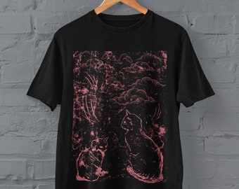 Goth Cat Shirt, Weirdcore Clowncore Clothing, Weird Cats Tshirts, Cyberpunk, Alt Clothing, Grunge Clothing, Dreamcore, Goblincore, Kawaii
