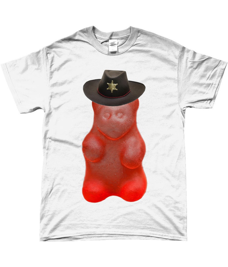 Gummi Bear Tshirt, Retro Tshirt, Funny Tshirt, Weirdcore Shirt, 90s Tshirt, Cool Clothes, Unusual Gifts, Harajuku Shirt,Strange Cowboy Gifts image 6
