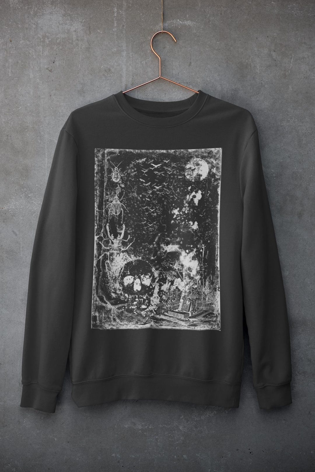 Alternative Skull Sweater, Weirdcore Clothing, Horror Art Shirt, Y2K ...