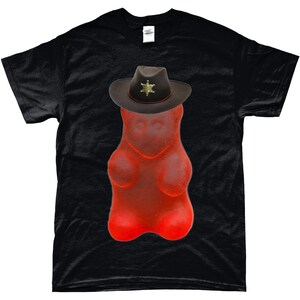 Gummi Bear Tshirt, Retro Tshirt, Funny Tshirt, Weirdcore Shirt, 90s Tshirt, Cool Clothes, Unusual Gifts, Harajuku Shirt,Strange Cowboy Gifts image 5