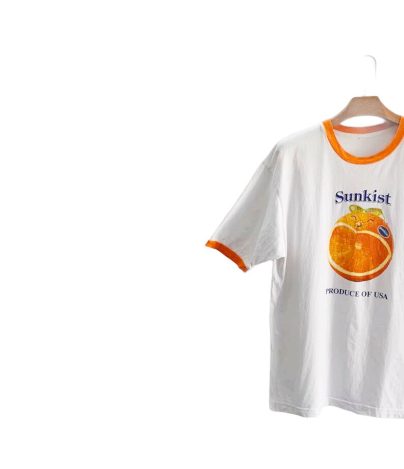 XL size SUNKIST Vintage 90s Promo Ads Ringer T shirt
