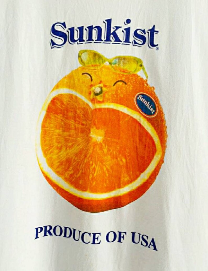XL size SUNKIST Vintage 90s Promo Ads Ringer T shirt
