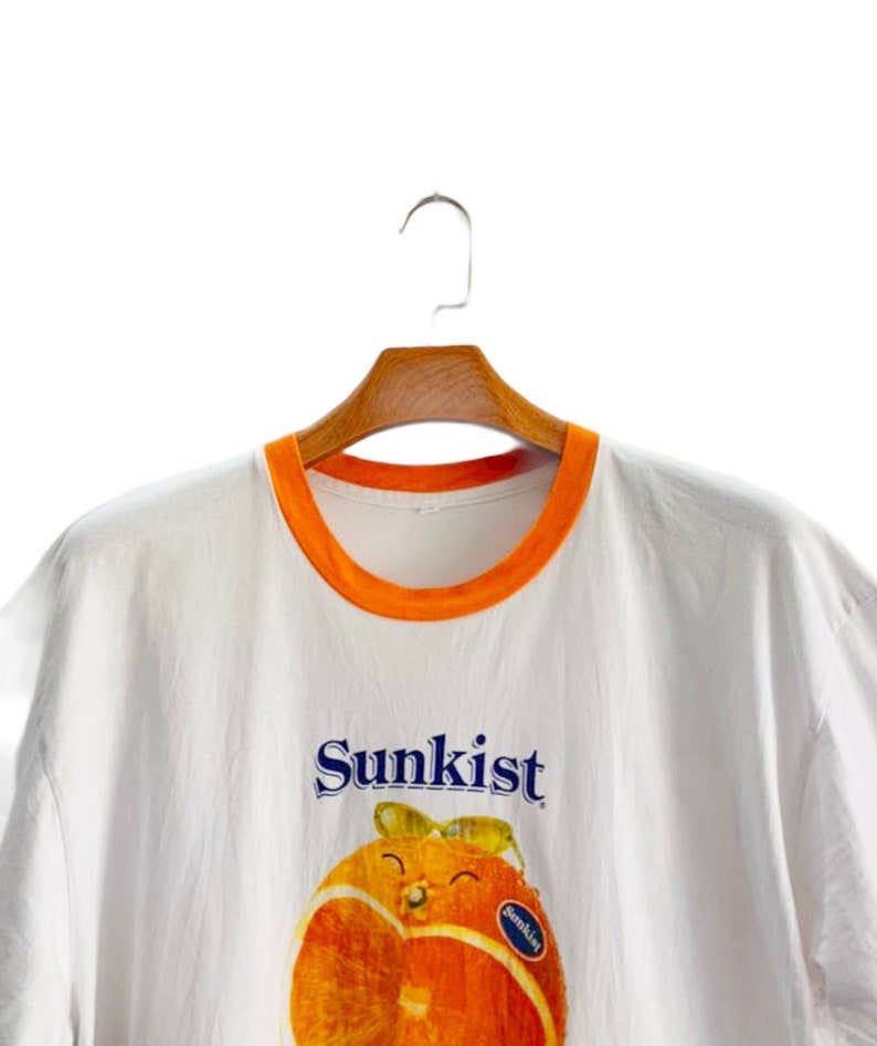 XL size SUNKIST Vintage 90s Promo Ads Ringer T shirt
