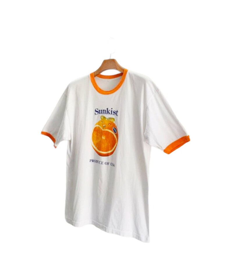 XL size SUNKIST Vintage 90s Promo Ads Ringer T shirt